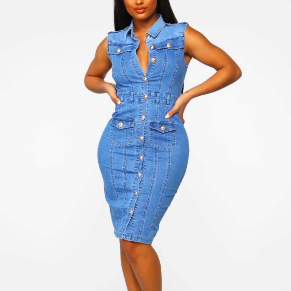 A BUNDLE of 2 Denim Dresses